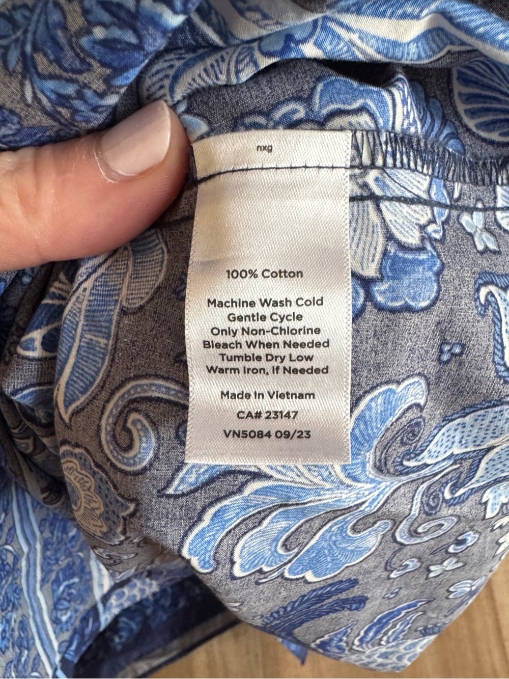 Talbots Blue Floral Button-Front Shirt Dress - Picture 5 of 5
